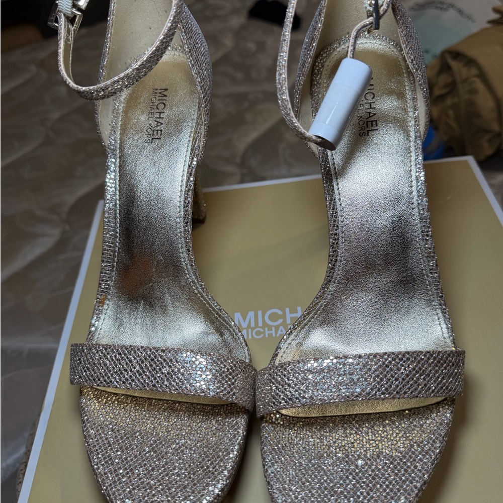 Michael Kors Women's Sparkling Gold Heels - Picture 2 of 4